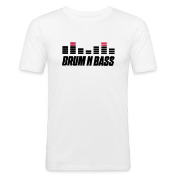 Drum Bass - T-shirt près du corps Homme - blanc - Devant - Nik (191cm)