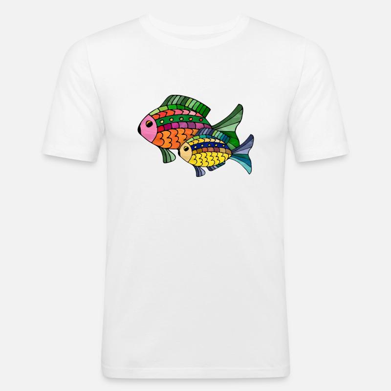 Fisk - Herre Slim Fit T-Shirt - hvid