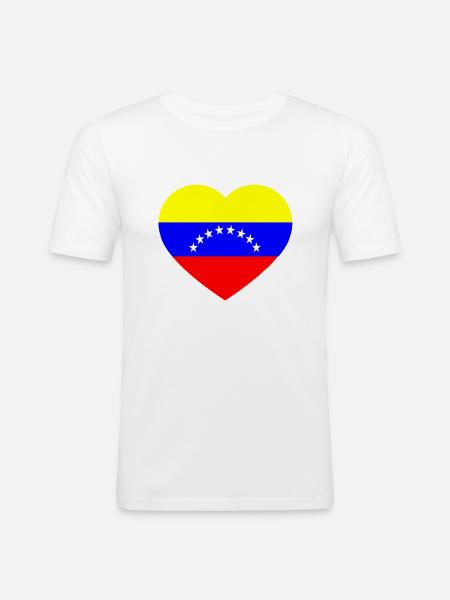 Venezuela love love - Men's Slim Fit T-Shirt - white