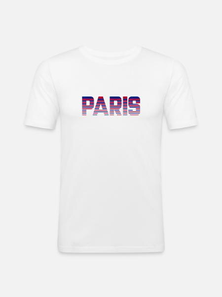 paris - T-shirt près du corps Homme - blanc