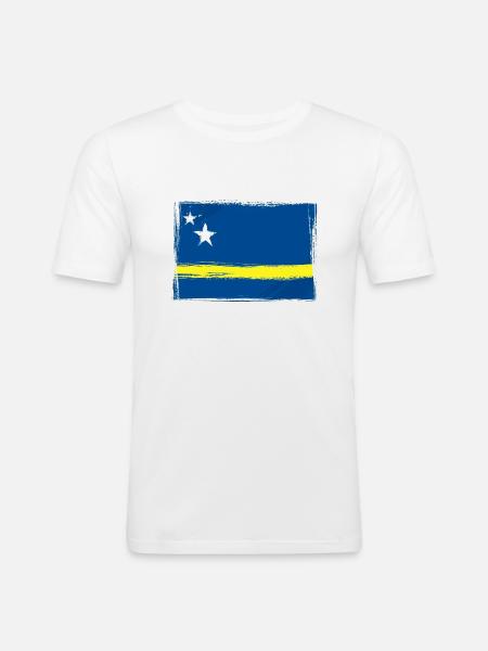 Curaçao - T-shirt près du corps Homme - blanc