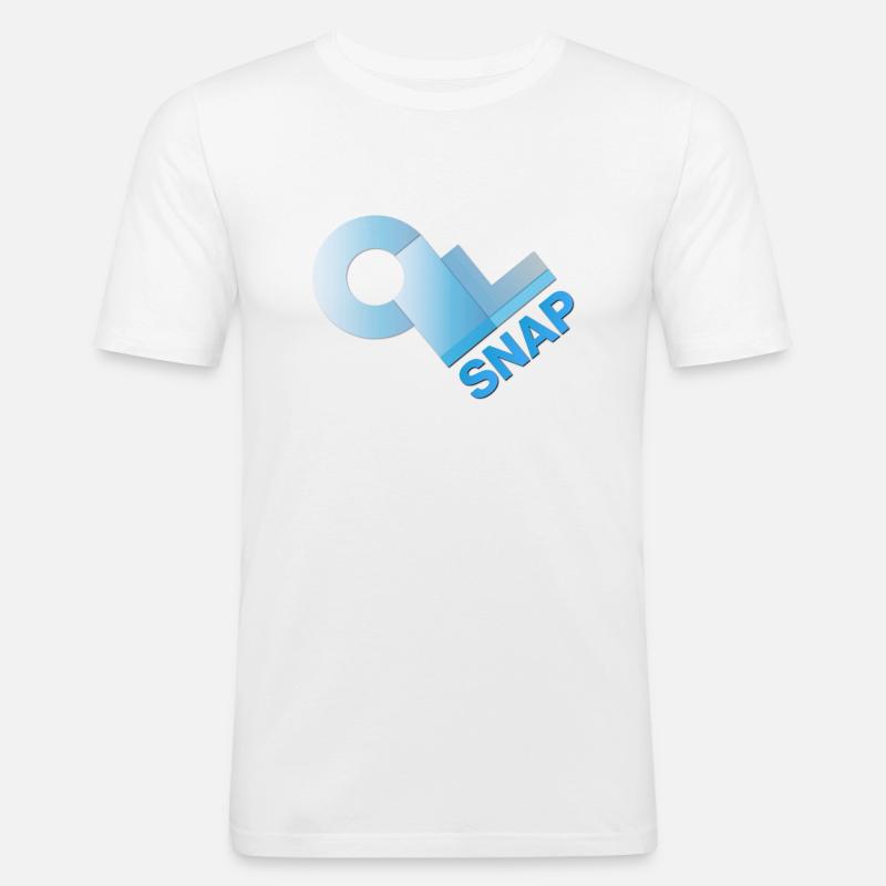 snap - Männer Slim Fit T-Shirt - Weiß