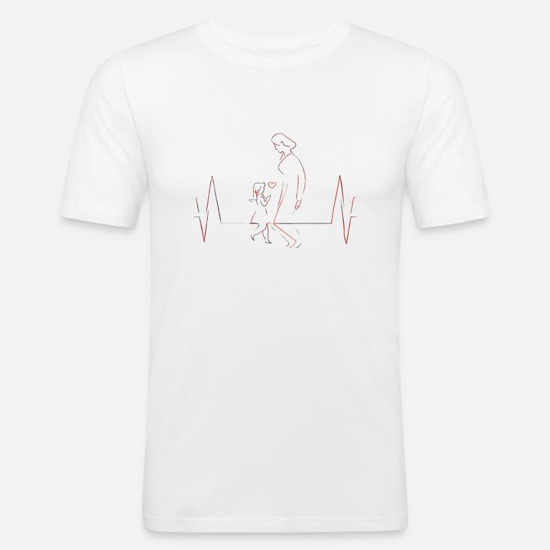 Mutter Tochter Familien Geschenk - Männer Slim Fit T-Shirt - Weiß