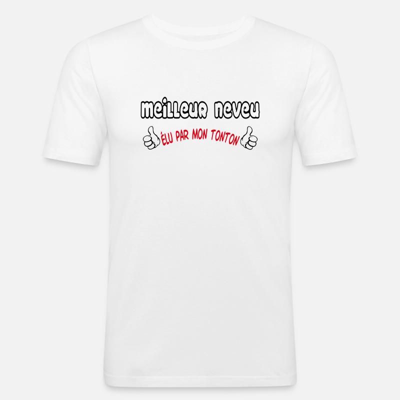 BESTER Neffe - Männer Slim Fit T-Shirt - Weiß