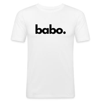 Babo - bosnischer Vater - Männer Slim Fit T-Shirt - Weiß - Vorne - Nik (191cm)