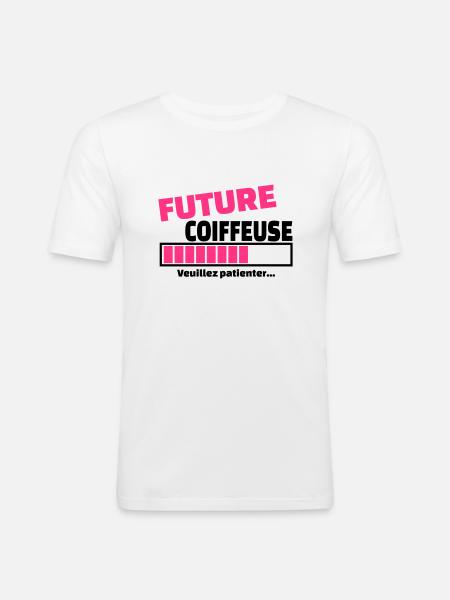 future coiffeuse - T-shirt près du corps Homme - blanc