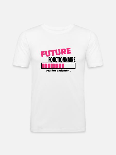 future fonctionnaire - T-shirt près du corps Homme - blanc