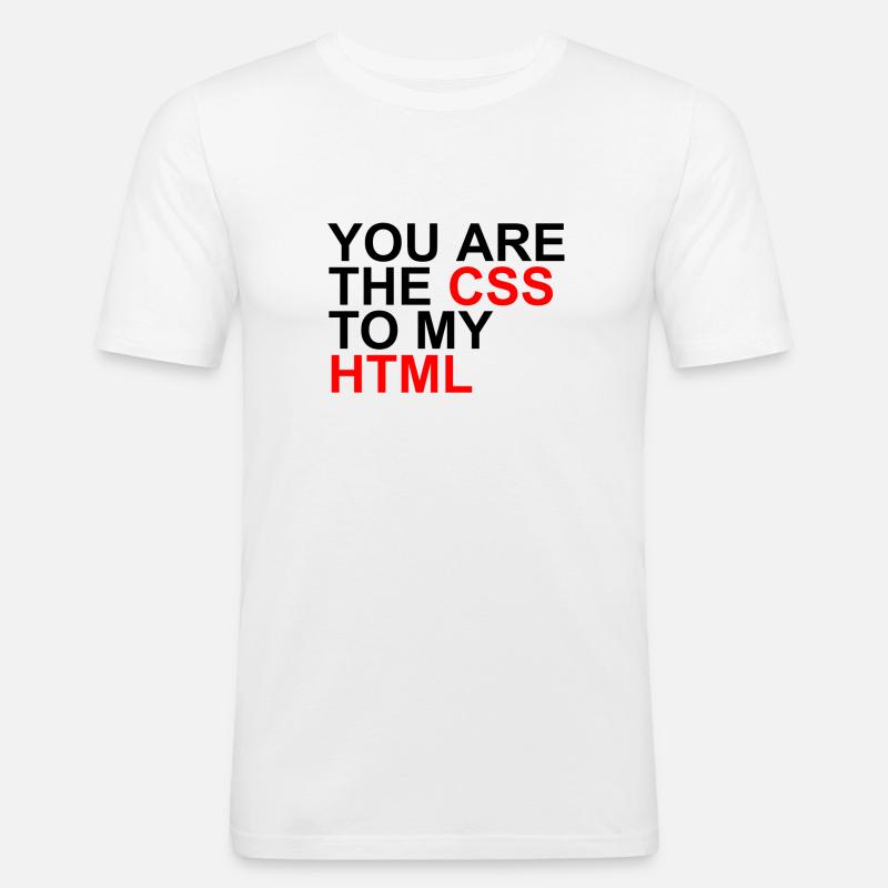 css to my html - Männer Slim Fit T-Shirt - Weiß