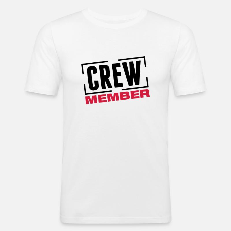 crew_member_design_bs2 - Männer Slim Fit T-Shirt - Weiß