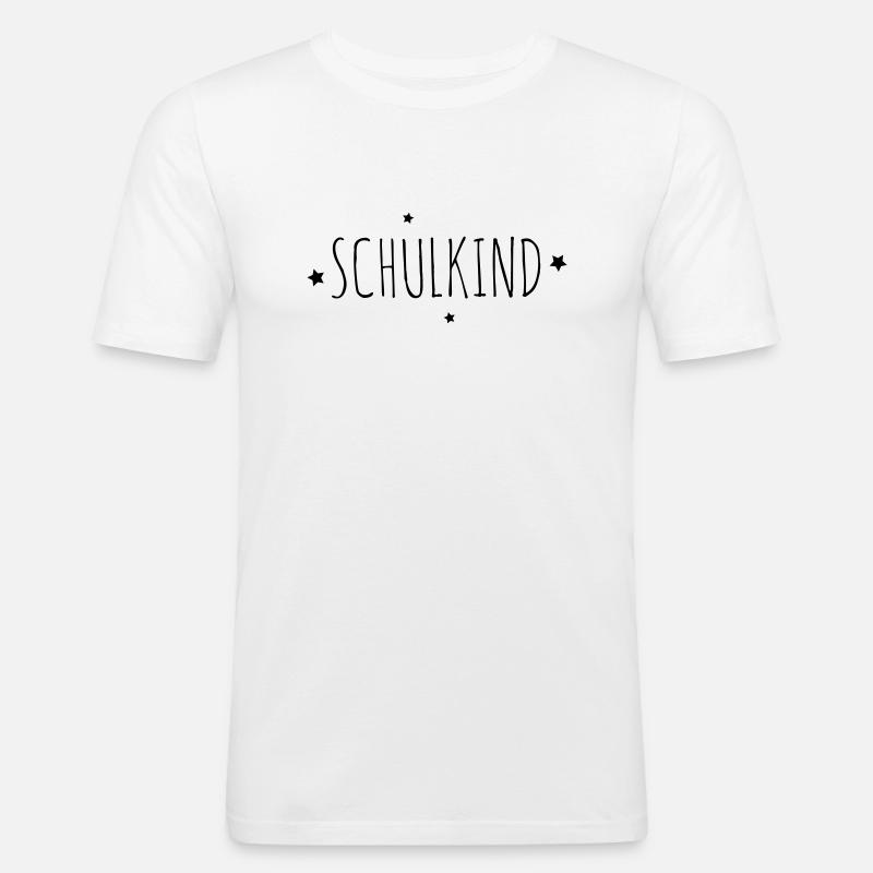 Schulkind Einschulung Geschenk - Männer Slim Fit T-Shirt - Weiß