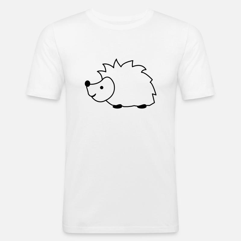 igel - Männer Slim Fit T-Shirt - Weiß