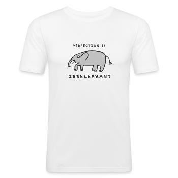 Perfection is irrelephant - Elephant - light/grey - Männer Slim Fit T-Shirt - Weiß - Vorne - Nik (191cm)