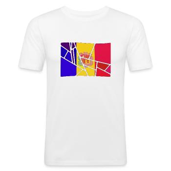 Andorra - Männer Slim Fit T-Shirt - Weiß - Vorne - Nik (191cm)