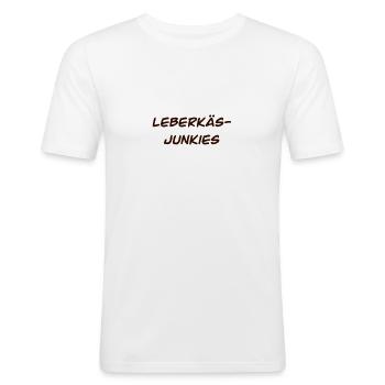 leberkäs junkies - Männer Slim Fit T-Shirt - Weiß - Vorne - Nik (191cm)