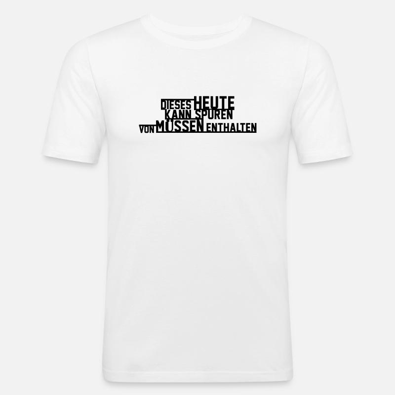 heute - Männer Slim Fit T-Shirt - Weiß