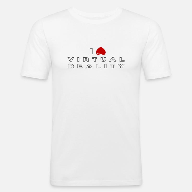 Ich hasse Virtual Reality - Männer Slim Fit T-Shirt - Weiß