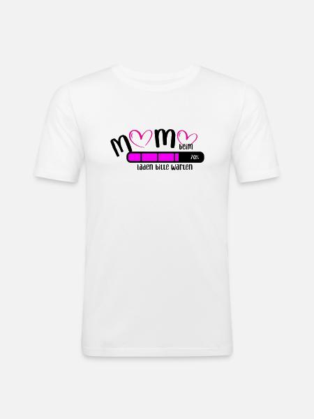 Mama beim Laden - Männer Slim Fit T-Shirt - Weiß