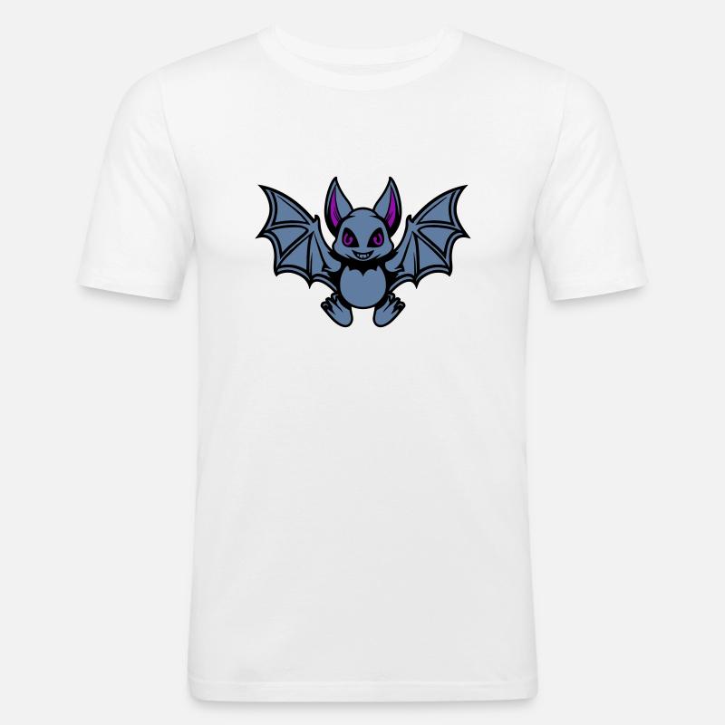 fledermaus comic - Männer Slim Fit T-Shirt - Weiß