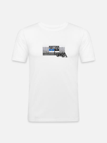 Giesing // Illustration - Männer Slim Fit T-Shirt - Weiß