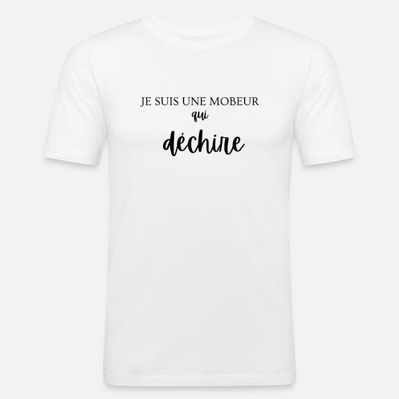 Tearing Mobeur - Men's Slim Fit T-Shirt - white