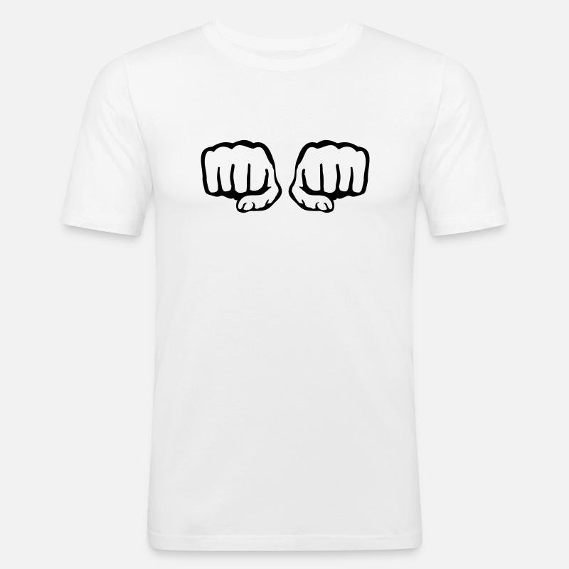 fauste_qa1 - Männer Slim Fit T-Shirt - Weiß