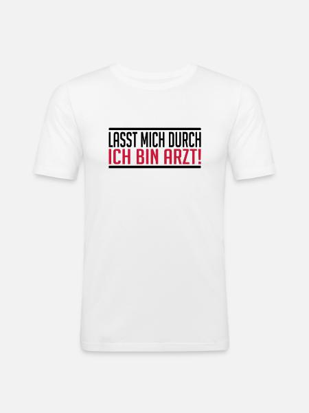 Arzt - Männer Slim Fit T-Shirt - Weiß