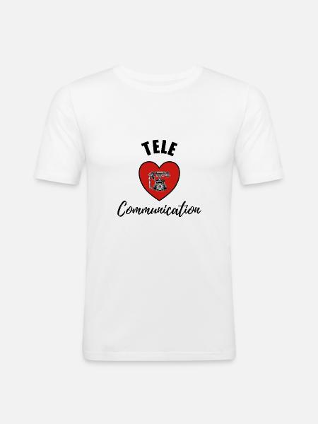 télécommunication - T-shirt près du corps Homme - blanc