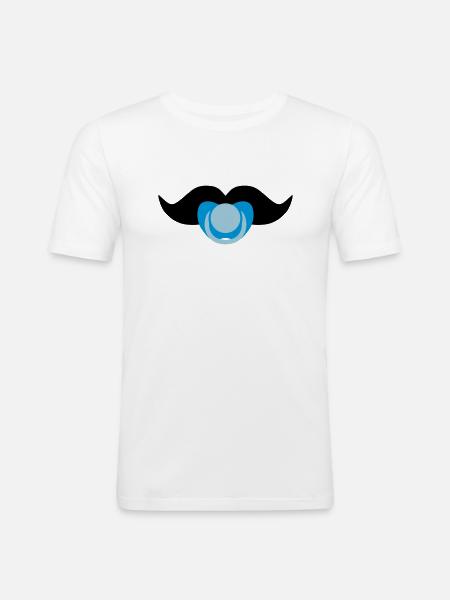 Baby-Schnurrbart - Männer Slim Fit T-Shirt - Weiß