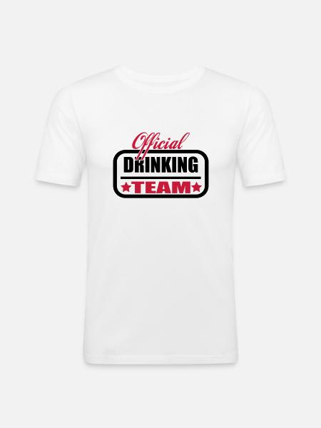 team drinking - Männer Slim Fit T-Shirt - Weiß