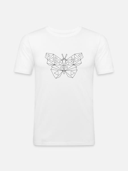 Low poly art - butterfly - Men's Slim Fit T-Shirt - white