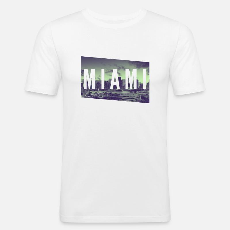 Miami - Männer Slim Fit T-Shirt - Weiß