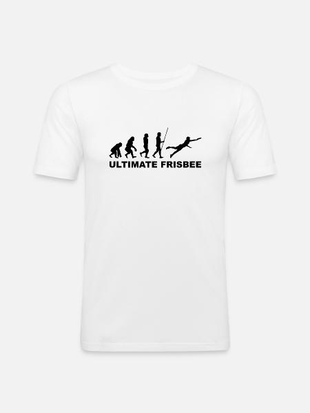 Frisbee Wurfscheibe Sport - Männer Slim Fit T-Shirt - Weiß