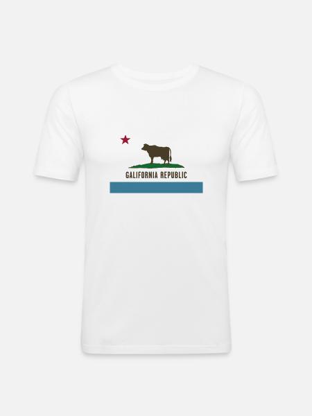 GALIFORNIEN REPUBLIK - Männer Slim Fit T-Shirt - Weiß