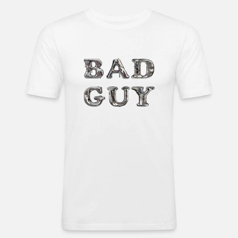 Bad Guy, strong guy - Männer Slim Fit T-Shirt - Weiß