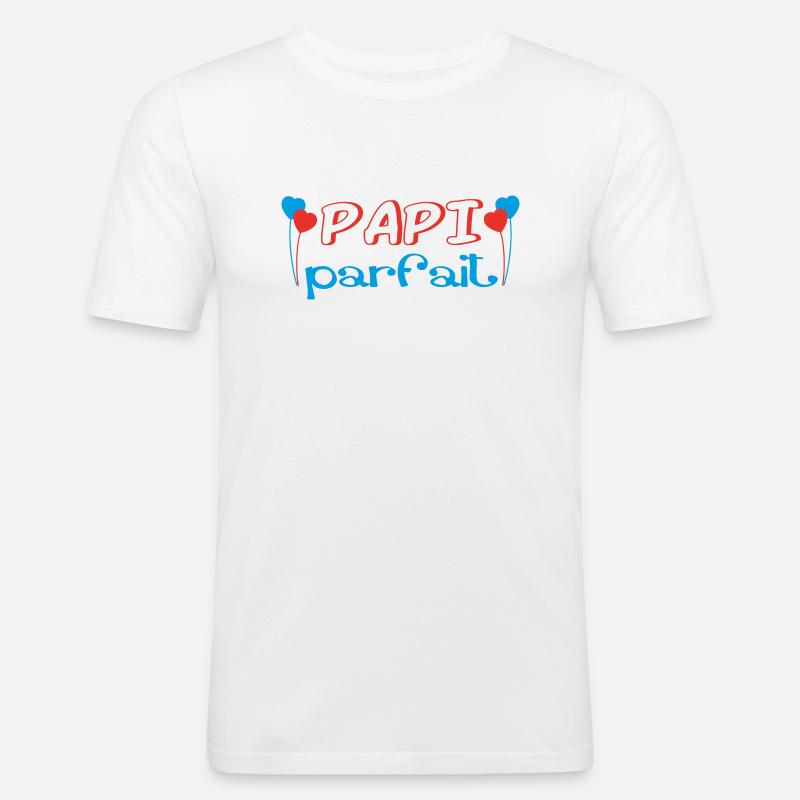 Perfektes PAPI - Männer Slim Fit T-Shirt - Weiß