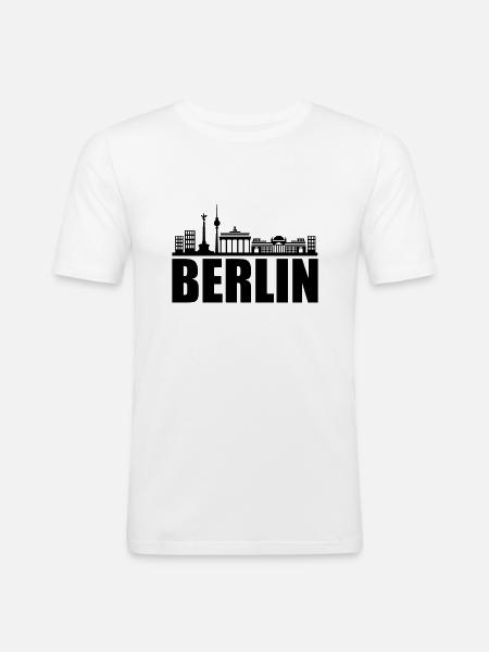 Berlin Skyline - Men's Slim Fit T-Shirt - white