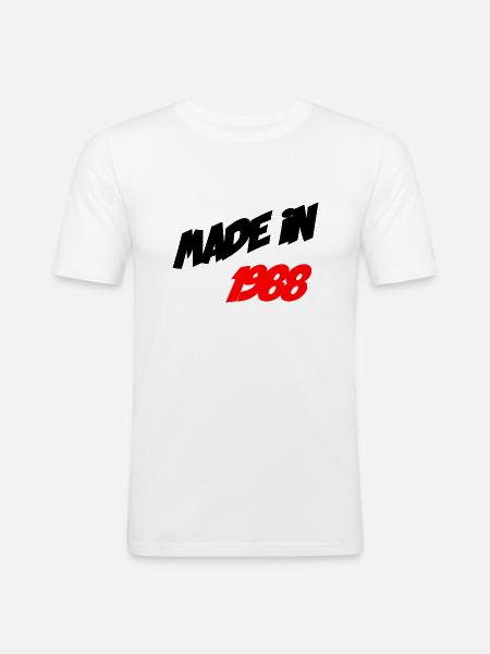 Made in 1988 - T-shirt près du corps Homme - blanc