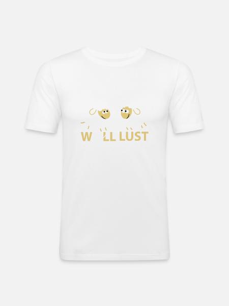 Woll Lust - Männer Slim Fit T-Shirt - Weiß