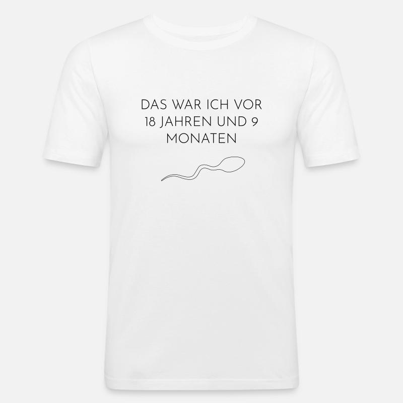Sperma Geburtstag - Männer Slim Fit T-Shirt - Weiß