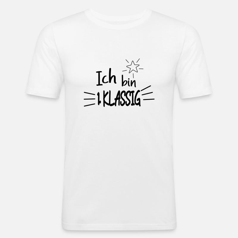 Ich bin 1 Klassig - Männer Slim Fit T-Shirt - Weiß