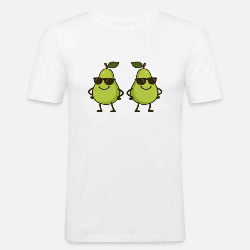 Pear Comic Cool 2 - Men's Slim Fit T-Shirt - white