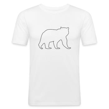 Bär - Männer Slim Fit T-Shirt - Weiß - Vorne - Nik (191cm)