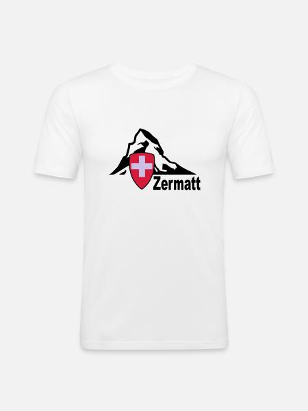 zermatt - Men's Slim Fit T-Shirt - white