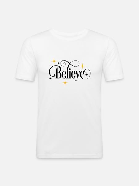 Believe - Men's Slim Fit T-Shirt - white