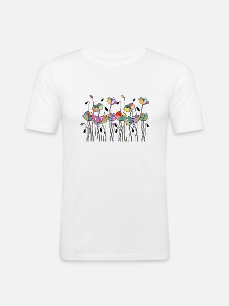 Flowers - Men's Slim Fit T-Shirt - white