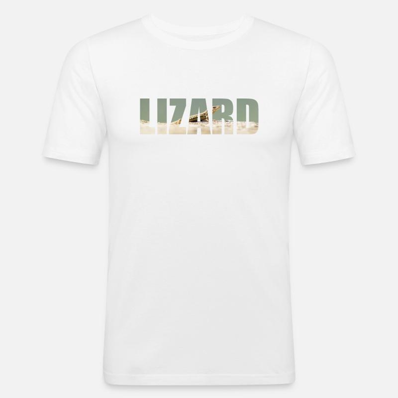 Eidechse - Männer Slim Fit T-Shirt - Weiß