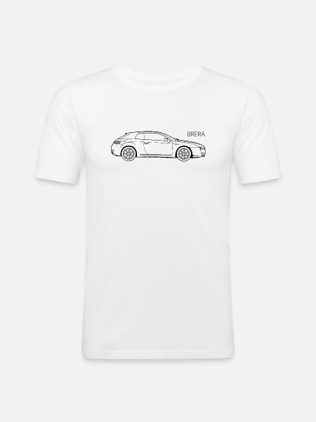Brera - Männer Slim Fit T-Shirt - Weiß