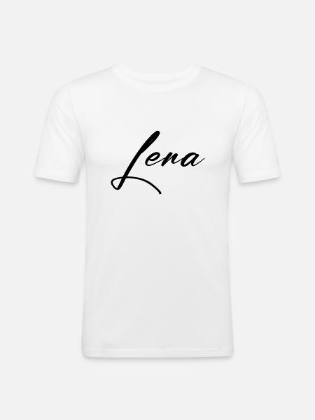 lena - Männer Slim Fit T-Shirt - Weiß