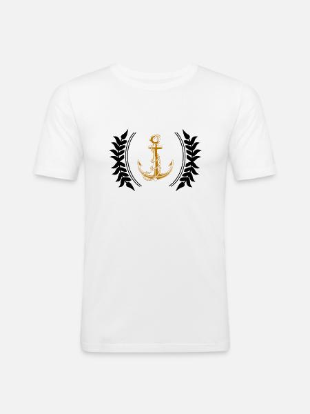 Anchor Coat of Arms - Men's Slim Fit T-Shirt - white
