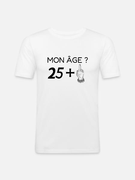 mon âge 26 - T-shirt près du corps Homme - blanc